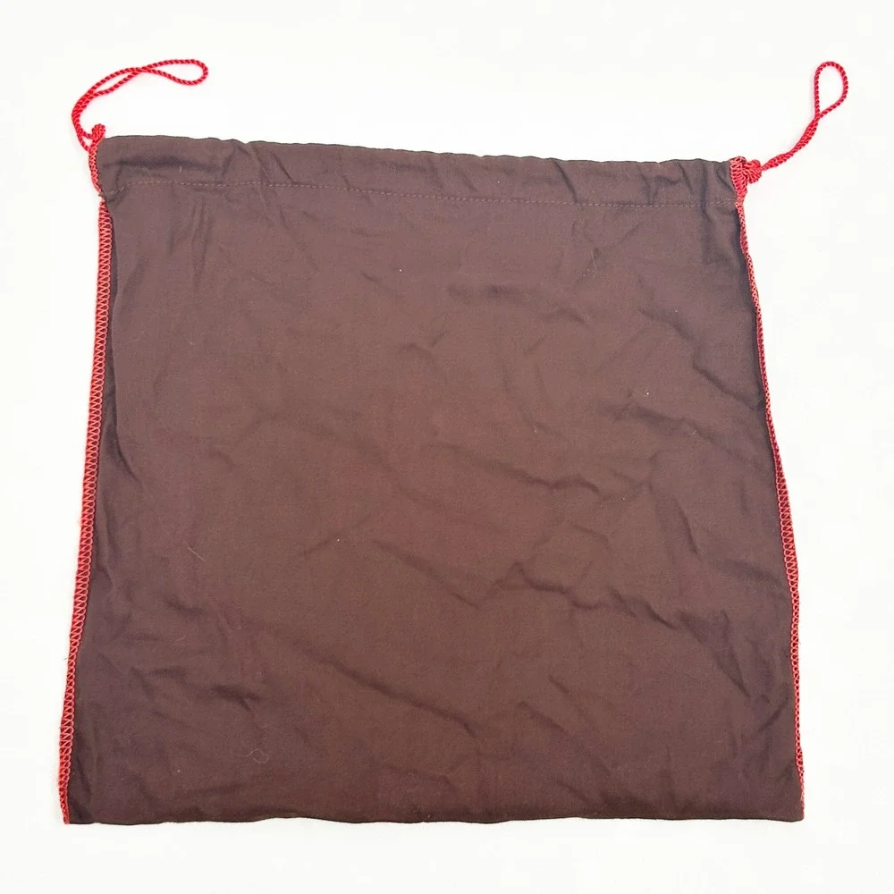 COACH Brown Drawstring Purse Handbag Dust Bag Pouch Red Trim 13